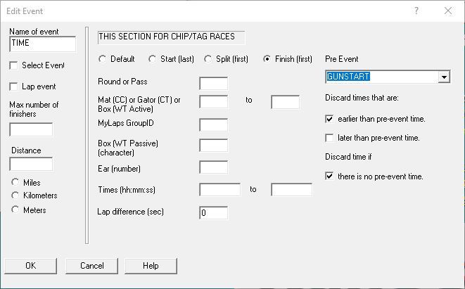 Edit Event dialog